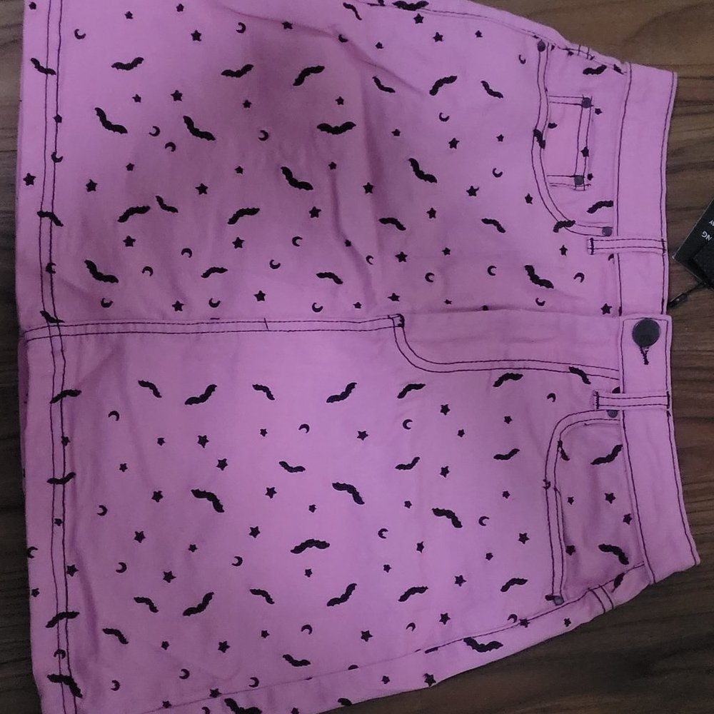 Hell Bunny Bat Mini Skirt, Size S, Waist 28